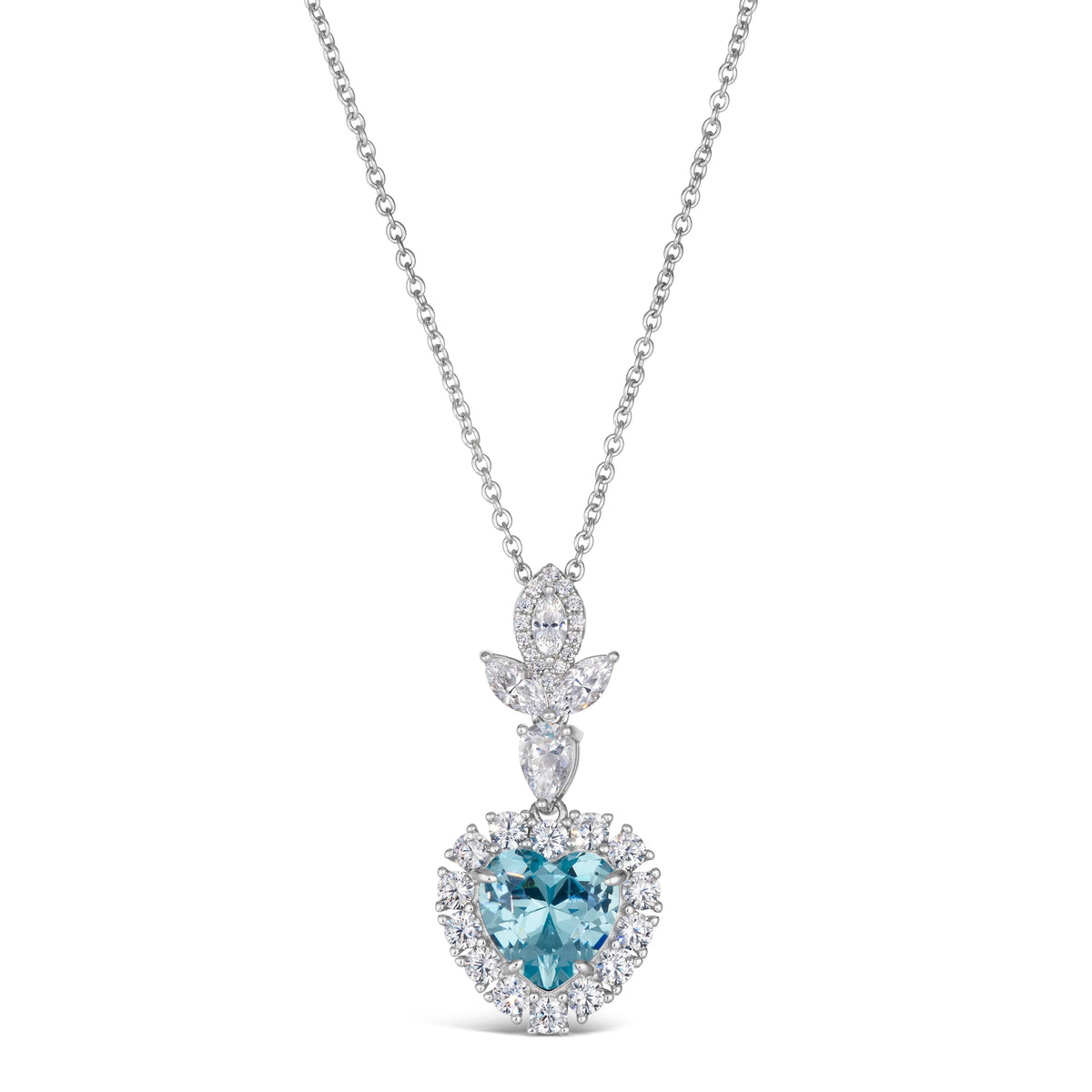 Calista Heart Necklace Aquamarine