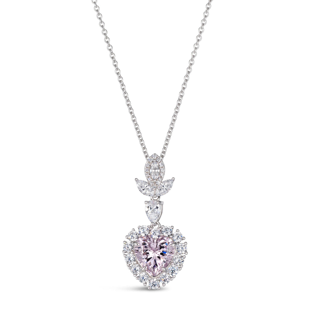 Calista Heart Necklace Argyle Pink