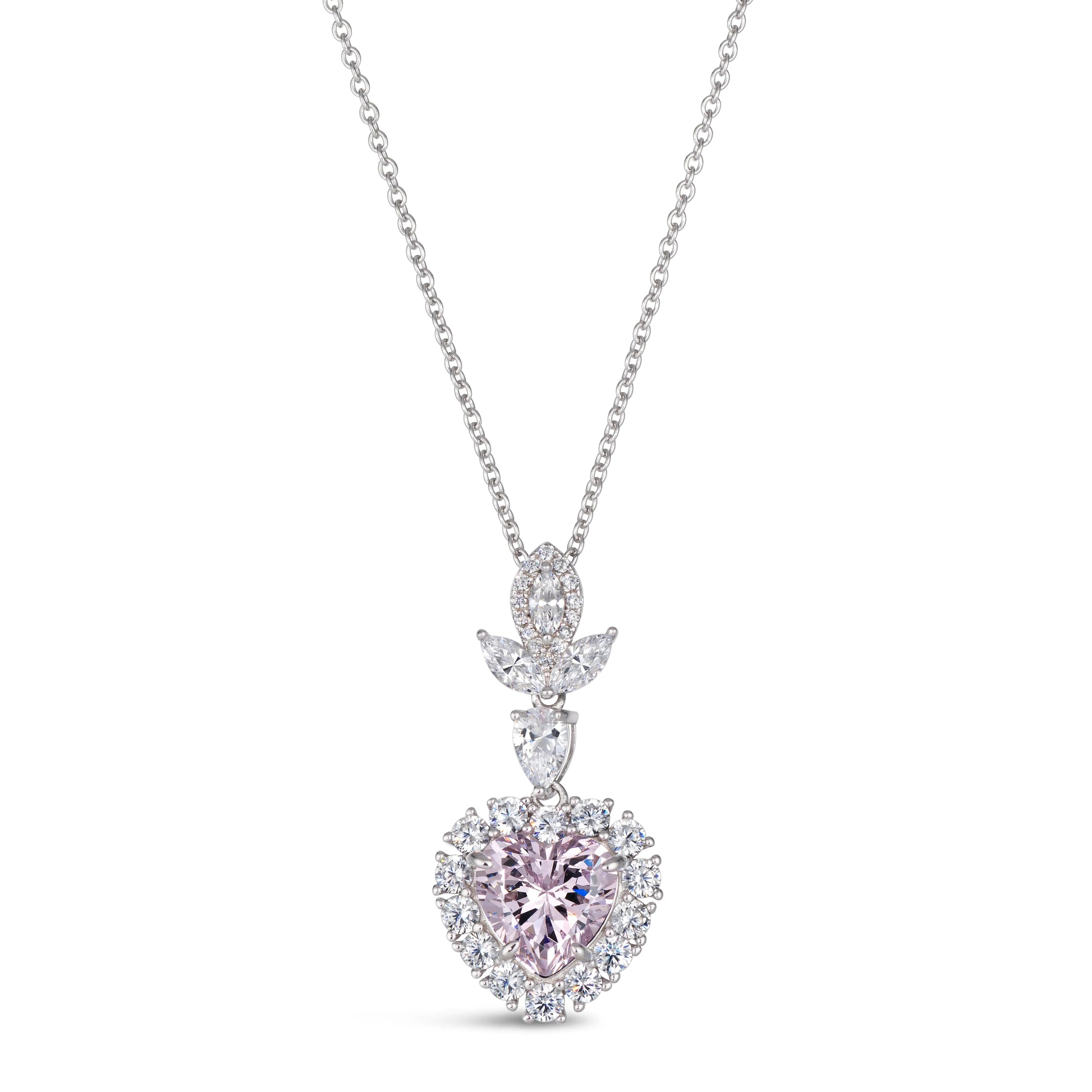 Calista Heart Necklace Argyle Pink