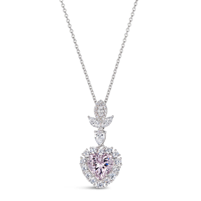 Calista Heart Necklace Argyle Pink