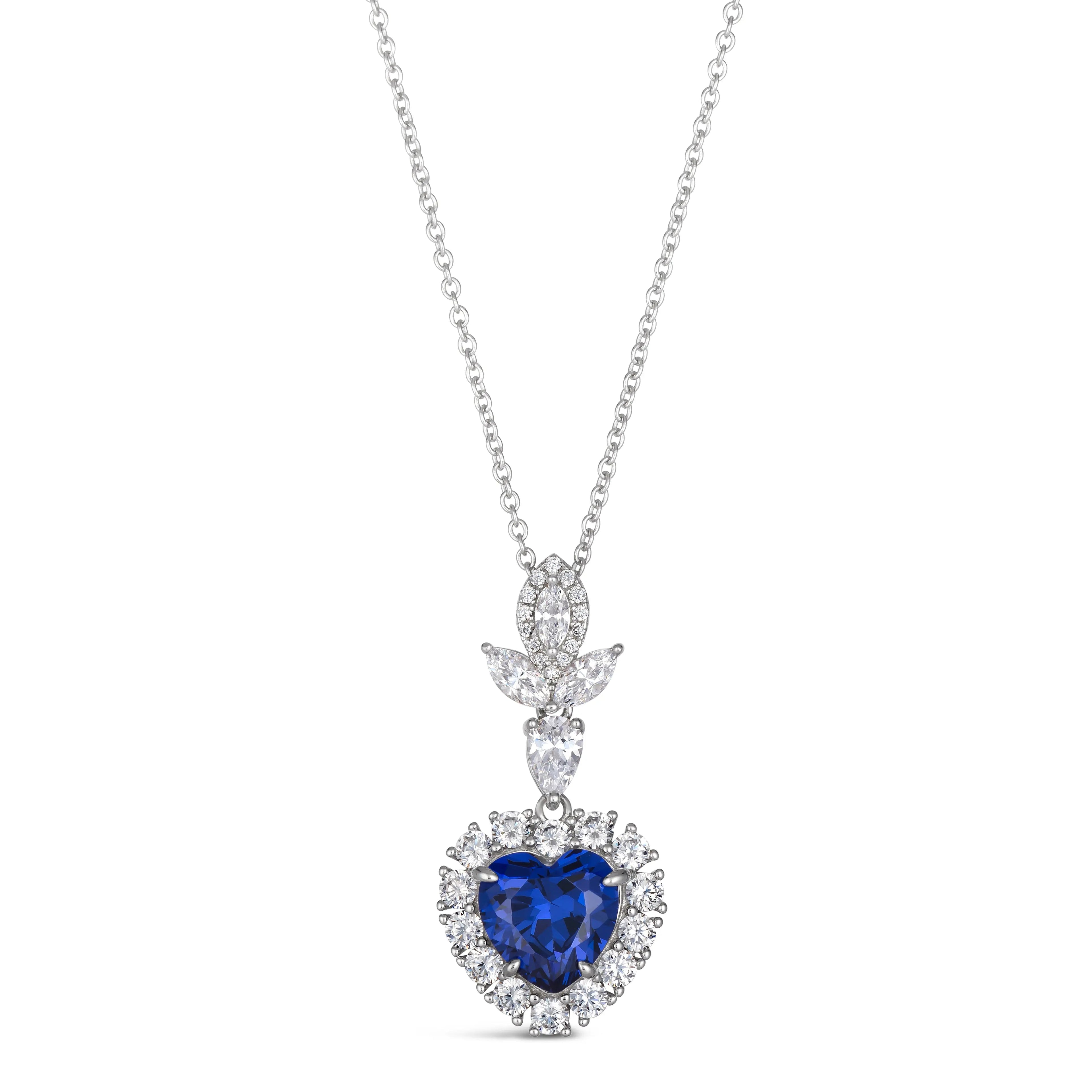 Calista Heart Necklace Blue Sapphire