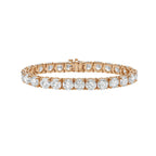Lab-Grown Round Diamond Tennis Bracelet, 4-Prong, 14K Gold