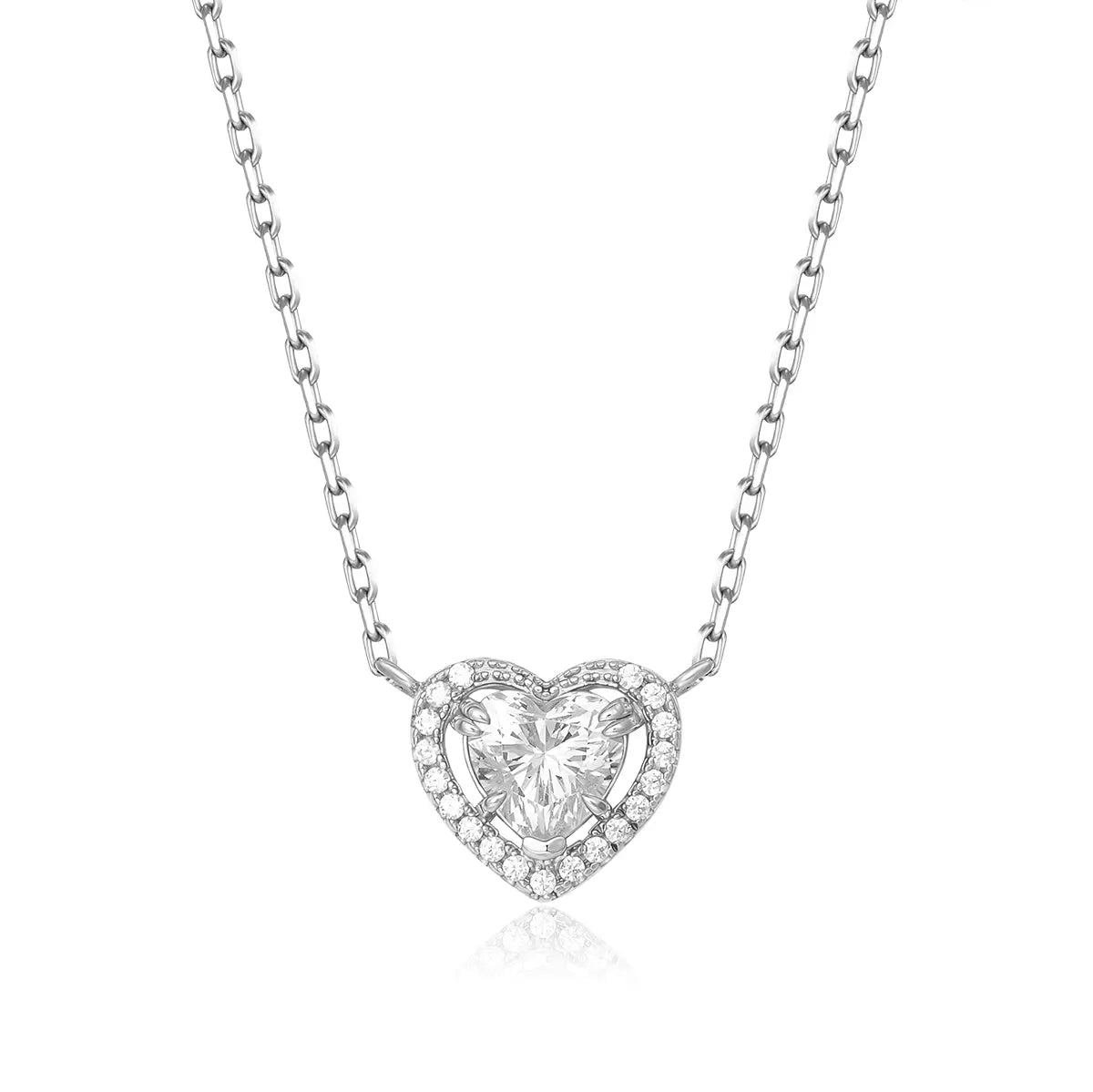 Isabella Heart Necklace in Platinum