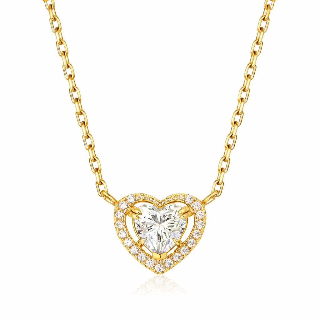 Isabella Heart Necklace in Yellow Gold
