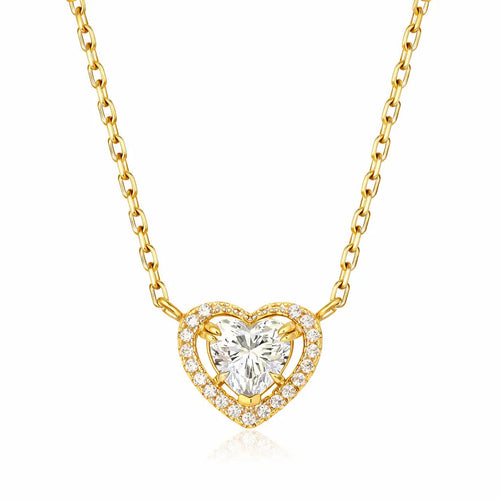 Isabella Heart Necklace in Yellow Gold