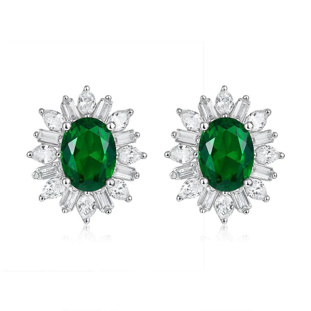 Vintage Crown Emerald Earrings