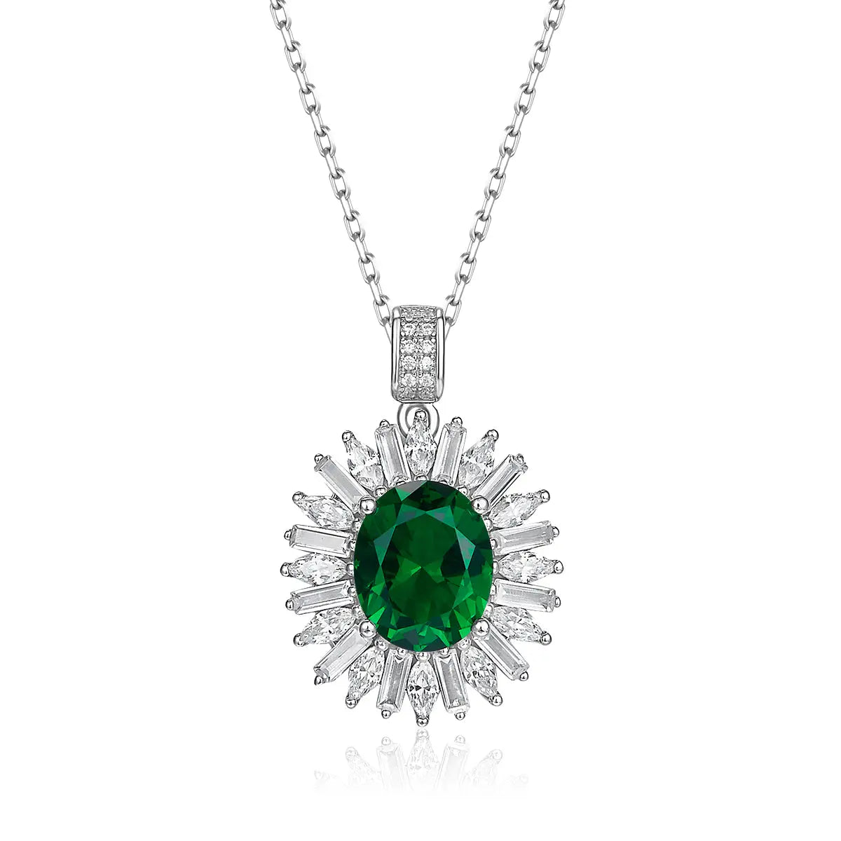 Vintage Crown Emerald Necklace