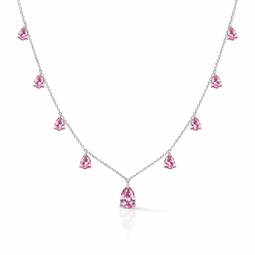 Champagne Drop Necklace in Argyle Pink