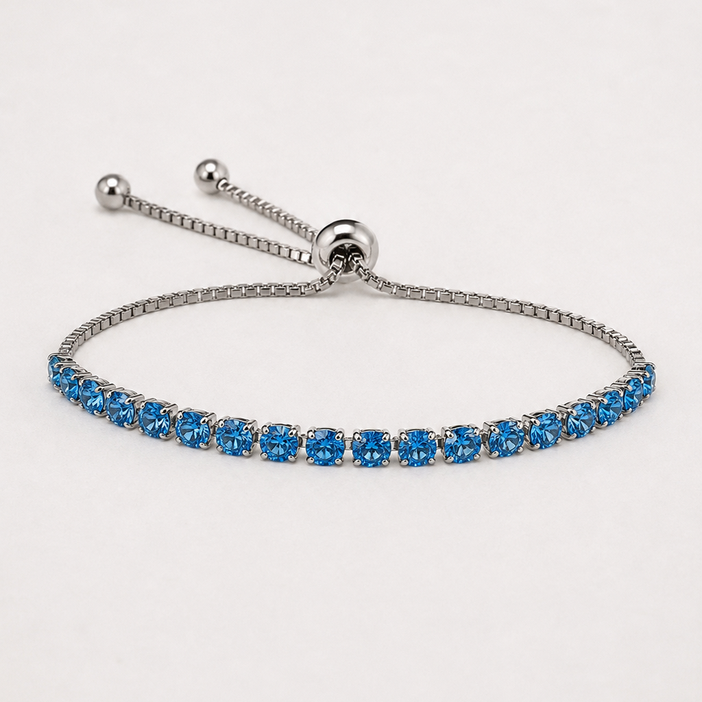 Signature Adjustable Bolo Bracelet in Blue Sapphire