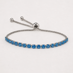 Signature Adjustable Bolo Bracelet in Blue Sapphire