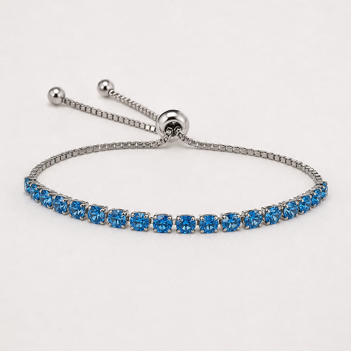 Signature Adjustable Bolo Bracelet in Blue Sapphire