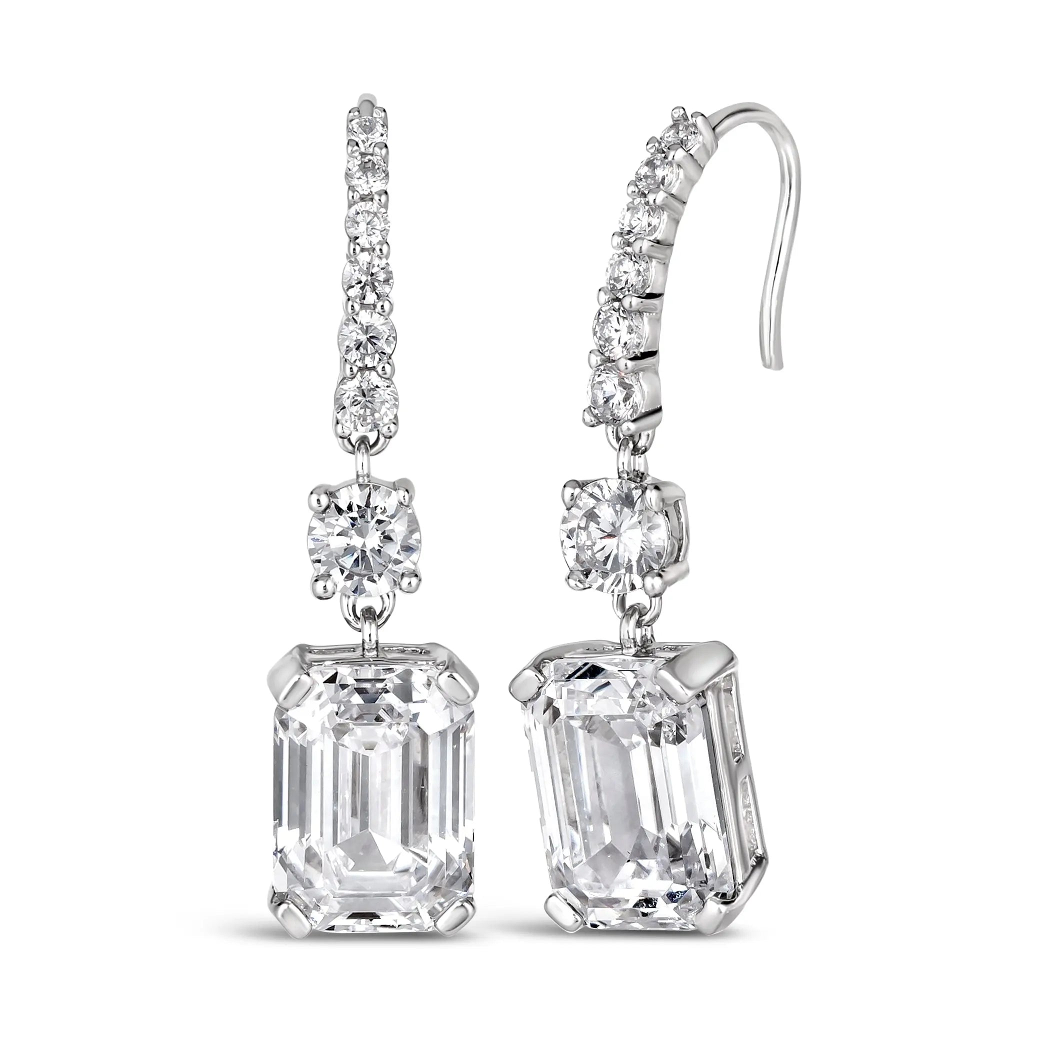 Chloe Emerald Cut Dangle Earrings