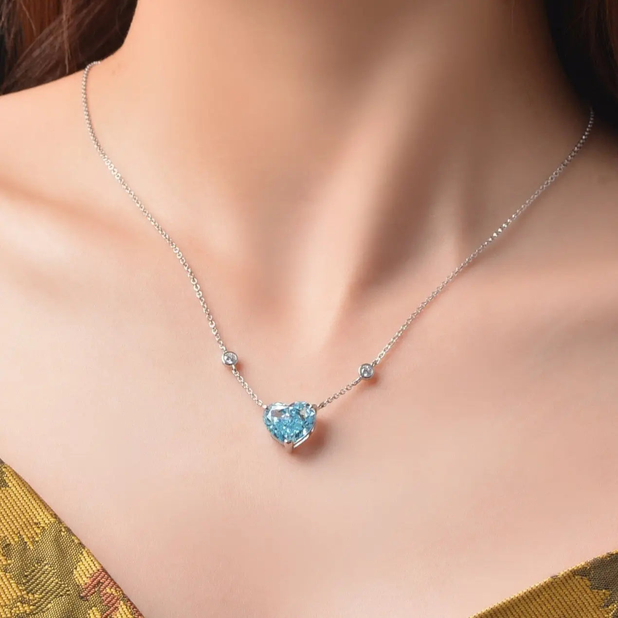 Chloe Zoe Necklace in Aquamarine