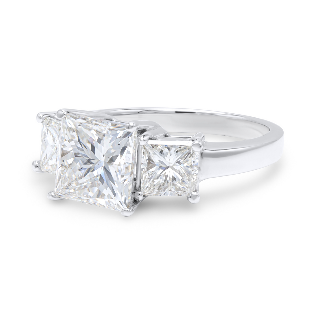 Princess Cut Three Stone Diamond Ring