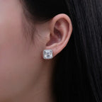 Classic Asscher 3 Carat Diamond Crystalline Halo Studs