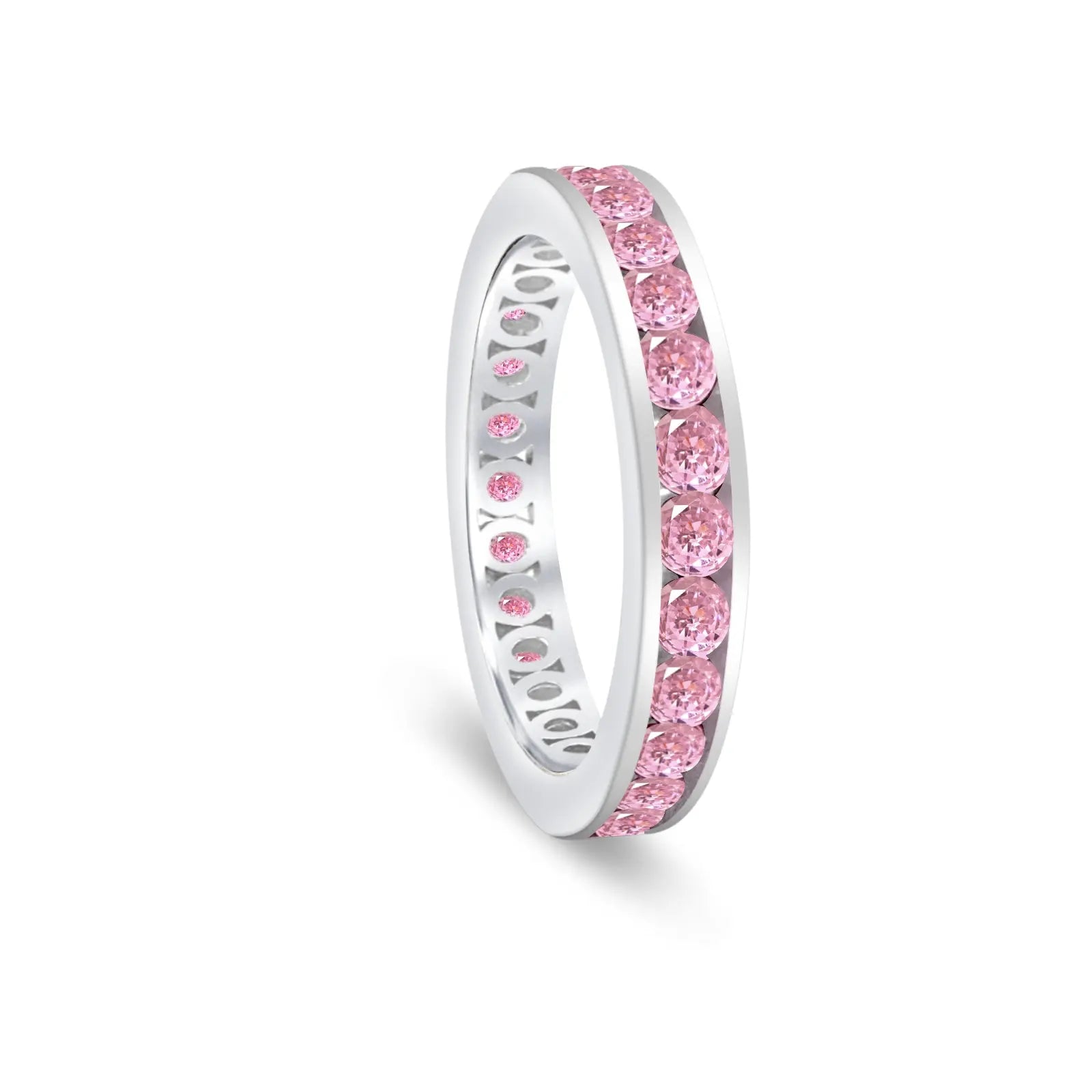 Classic Channel Set Ring in Argyle Pink