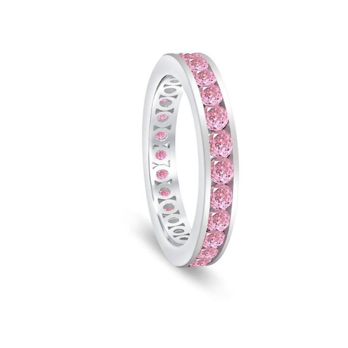 Classic Channel Set Ring in Argyle Pink