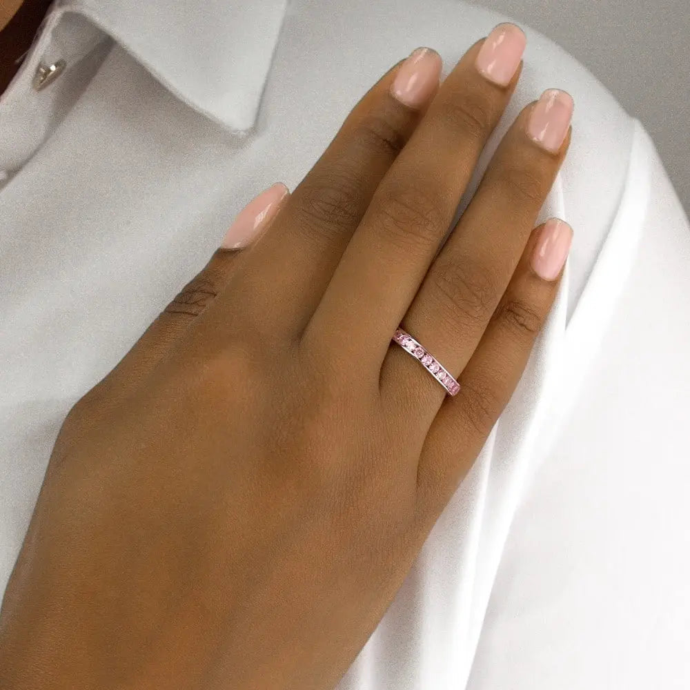Classic Channel Set Ring in Argyle Pink