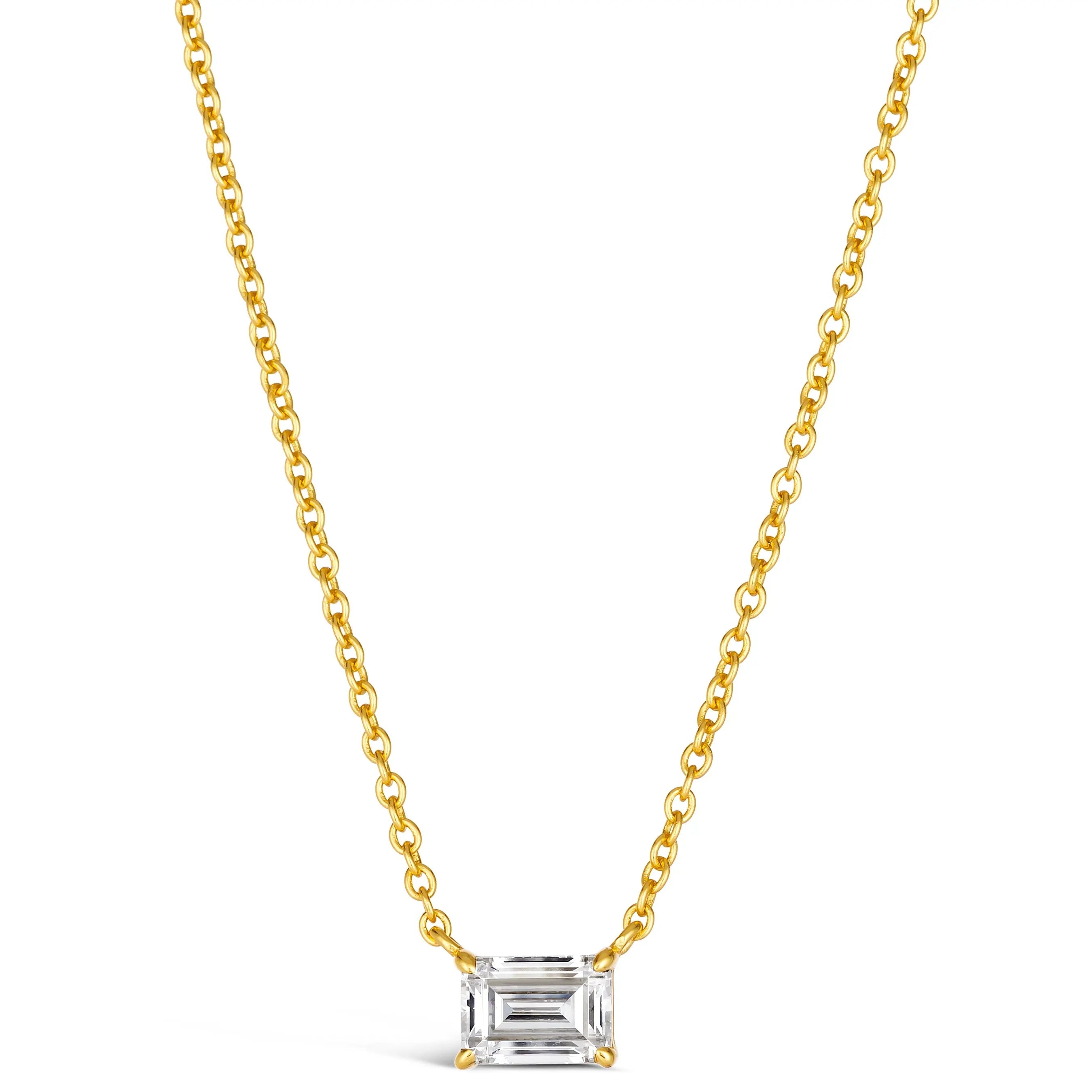 Classic Emerald Cut Solitaire Necklace