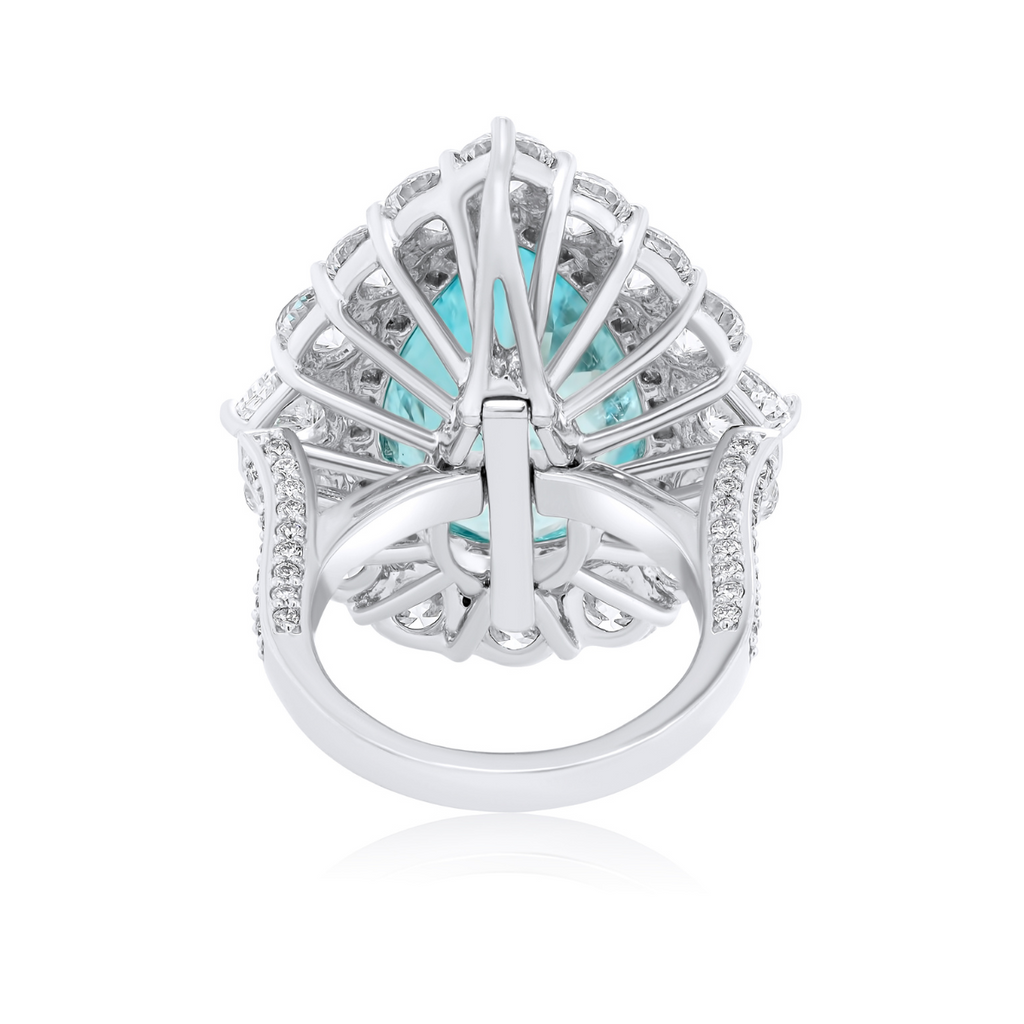 Paraiba Pendant & Double Halo Diamond Ring