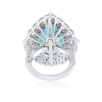 Paraiba Pendant & Double Halo Diamond Ring