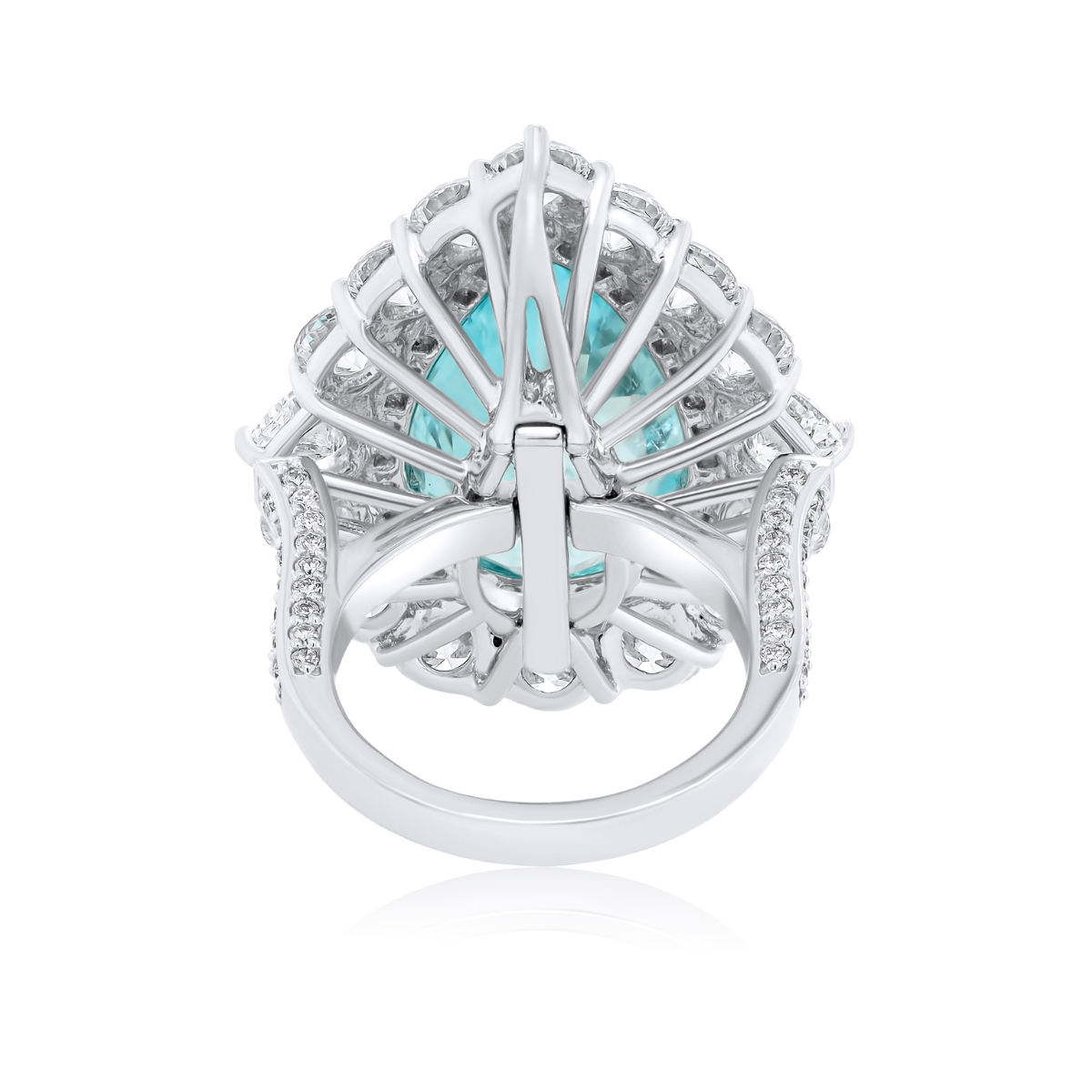 Paraiba Pendant & Double Halo Diamond Ring