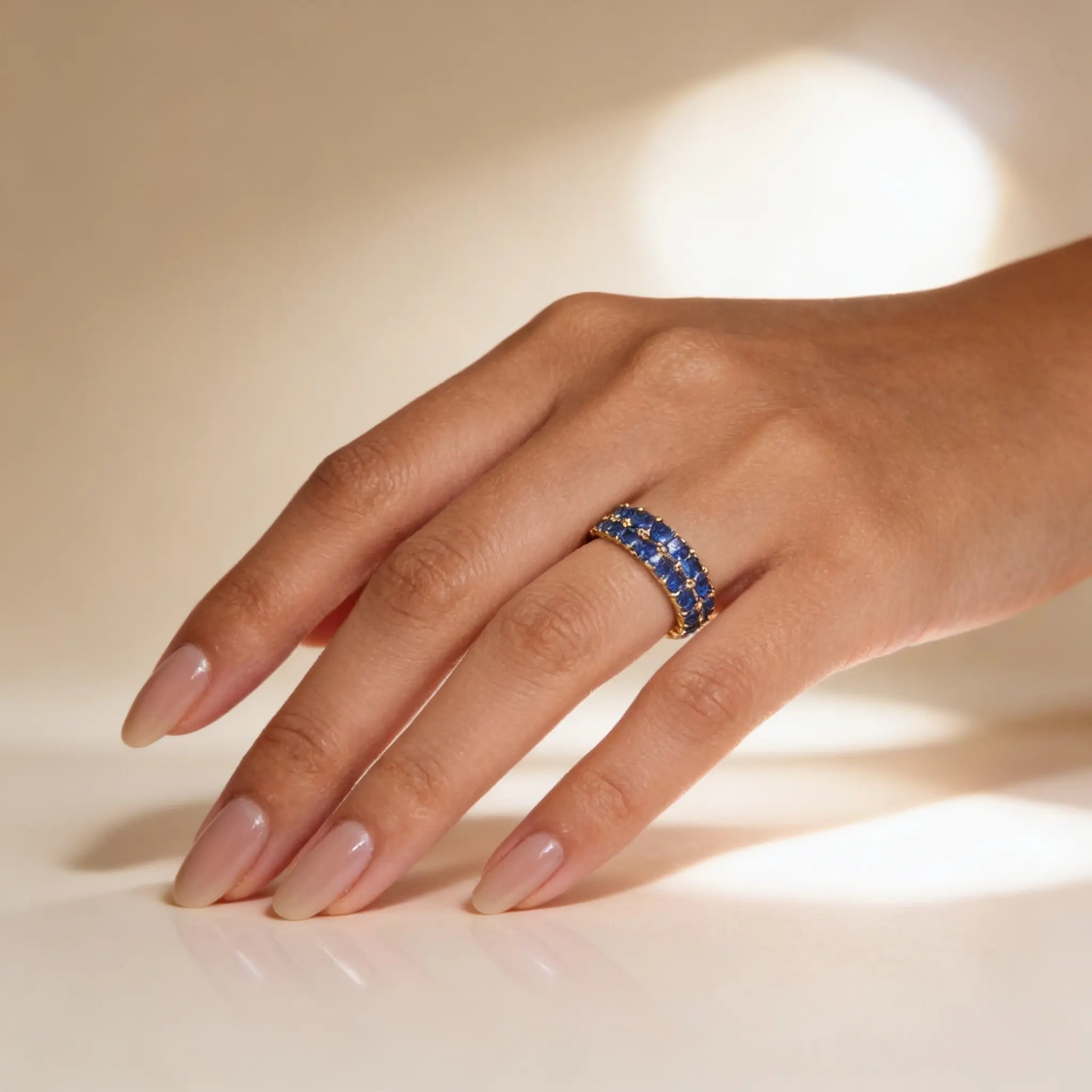 Corsica Double Row Eternity Ring in Sapphire