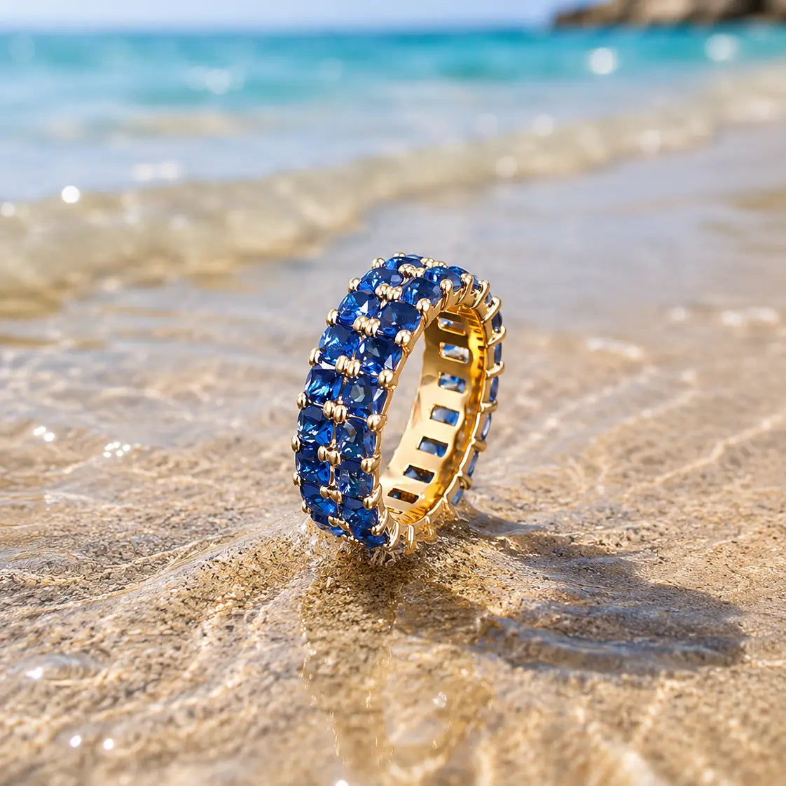 Corsica Double Row Eternity Ring in Sapphire