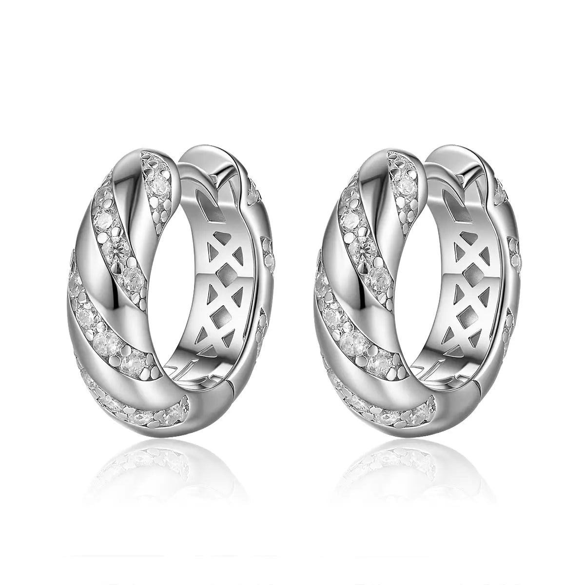 Cosmo Hoops in Platinum