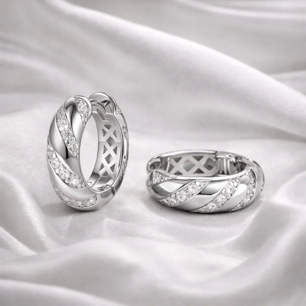Cosmo Hoops in Platinum