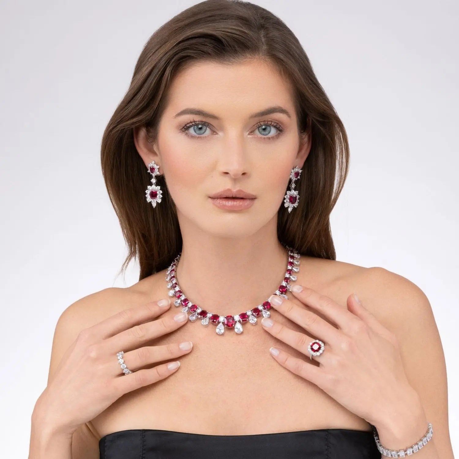 Berkshire Drop Earrings in Ruby