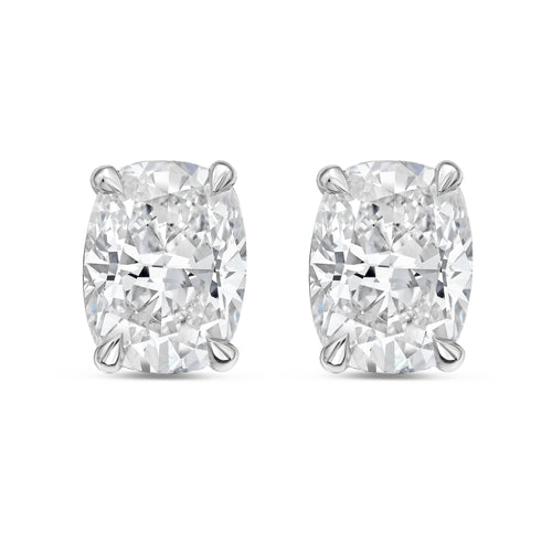 Lab Grown 4 Prong Cushion Diamond Stud