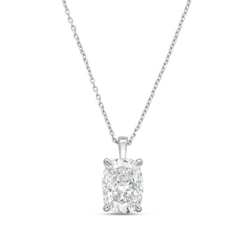 Lab Grown Cushion Diamond North South Pendant