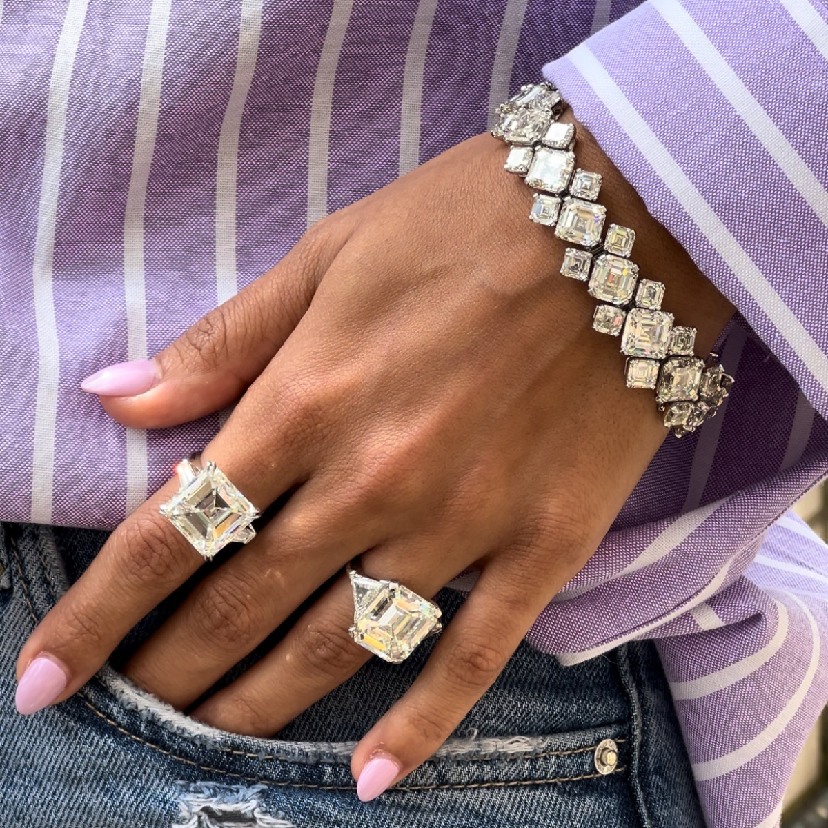 Asscher Cut Diamond Bracelet