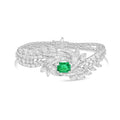 Emerald And Diamond Bracelet With Whirlpool-Shaped Center