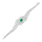 Emerald And Diamond Bracelet With Whirlpool-Shaped Center