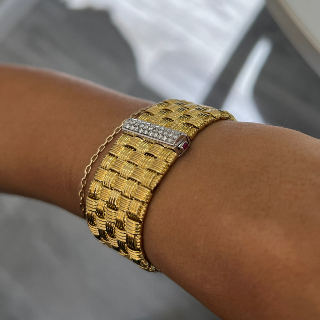 Basket-Set Diamond and Ruby Bracelet