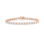 Lab-Grown Round Diamond Tennis Bracelet, 3-Prong, 14K Gold
