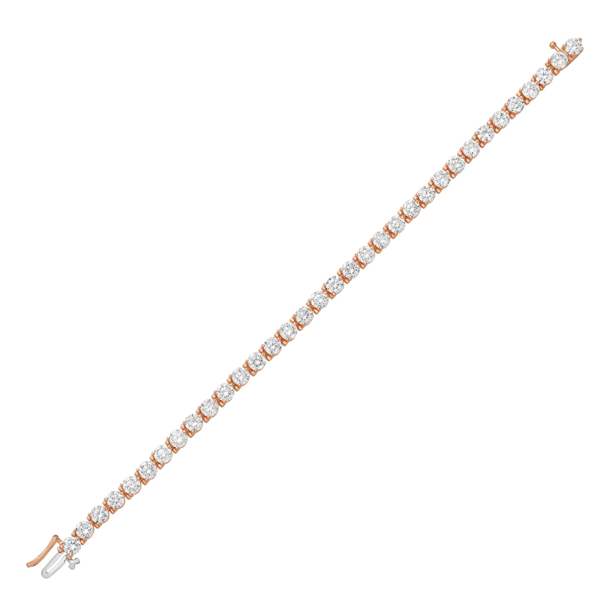 Lab-Grown Round Diamond Tennis Bracelet, 3-Prong