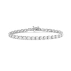 Lab-Grown Round Diamond Tennis Bracelet, 3-Prong, 14K Gold