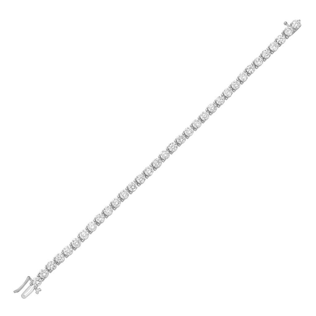 Lab-Grown Round Diamond Tennis Bracelet, 3-Prong, 14K Gold