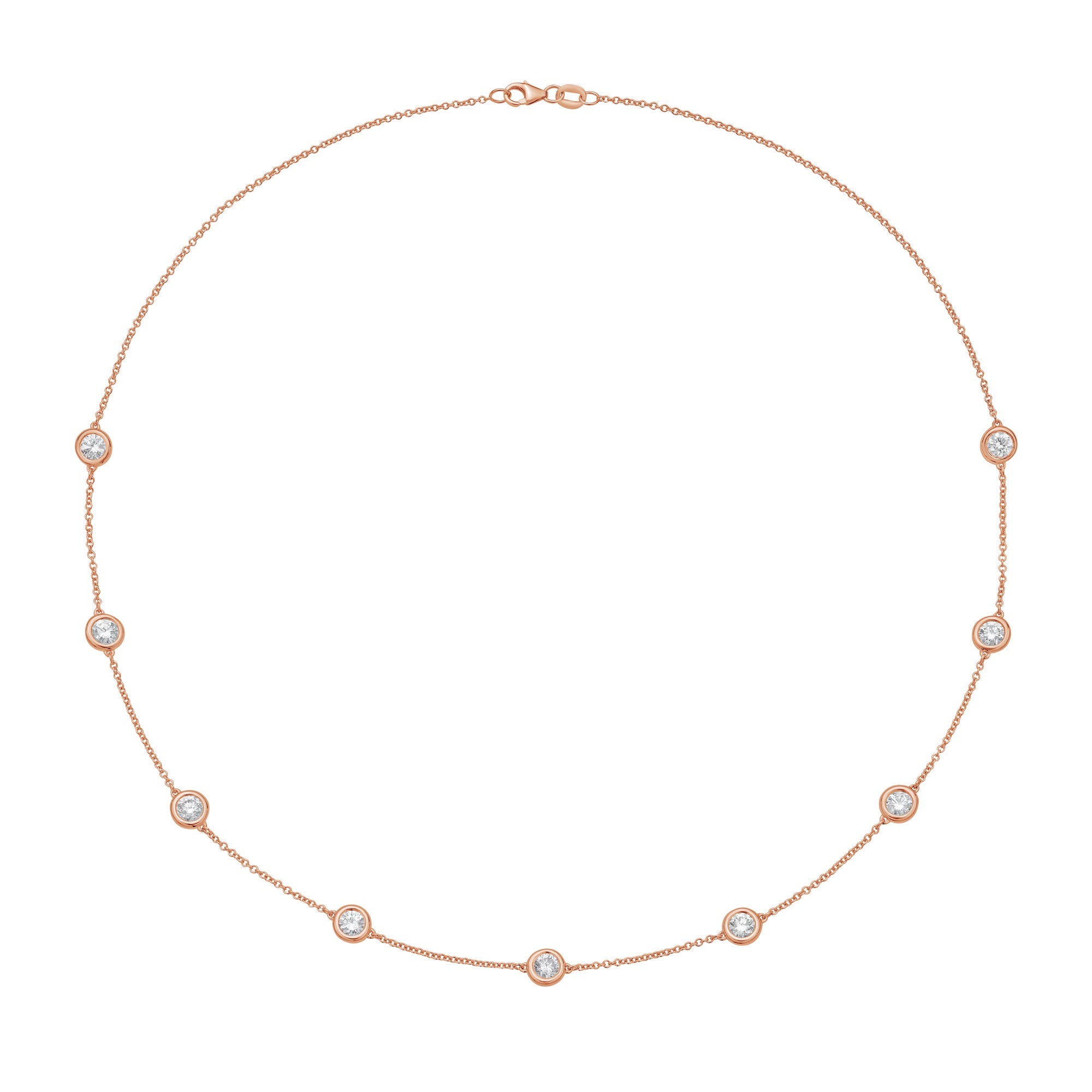 Lab-Grown Diamonds By The Yard Necklace, 14K Gold