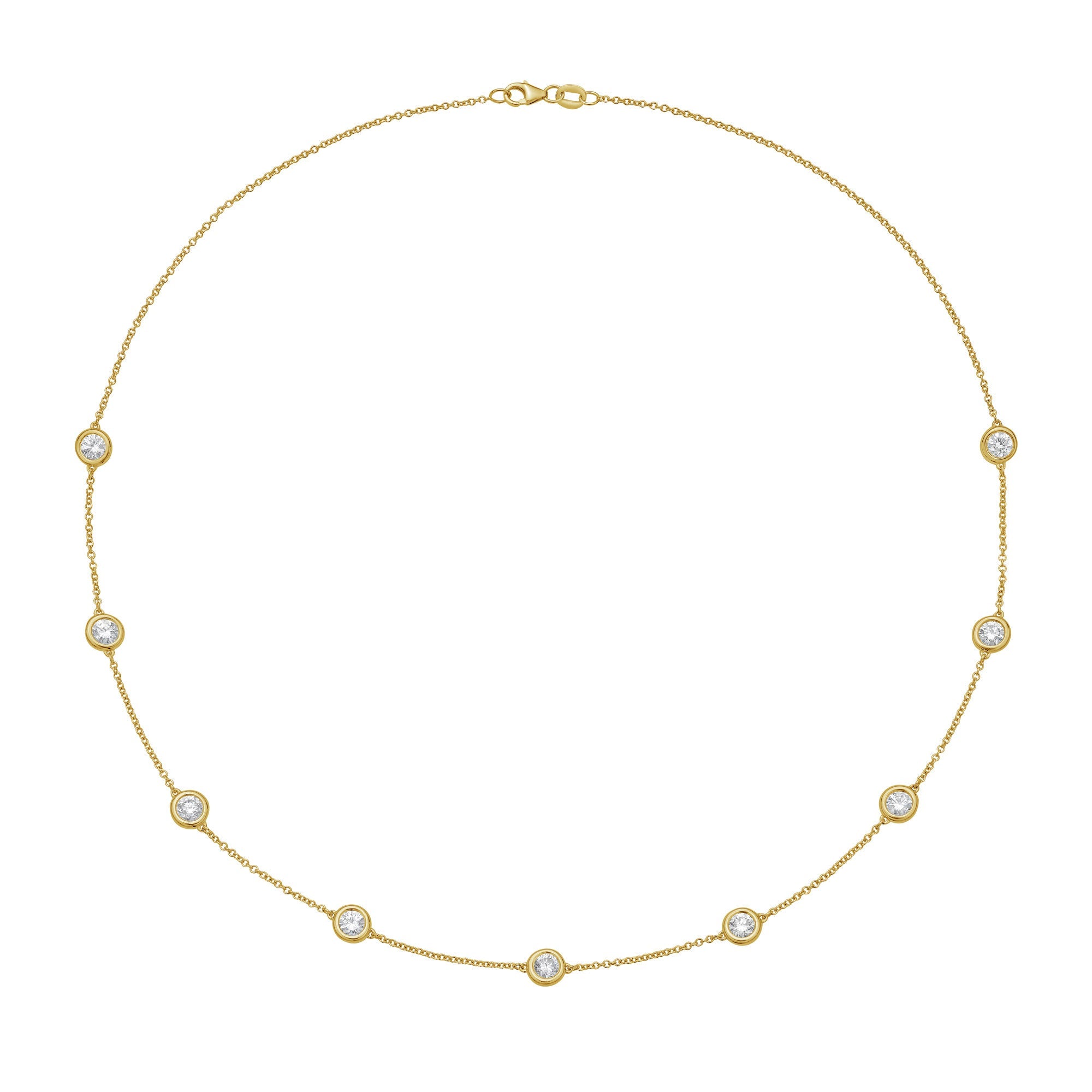 Lab-Grown Diamonds By The Yard Necklace, 14K Gold