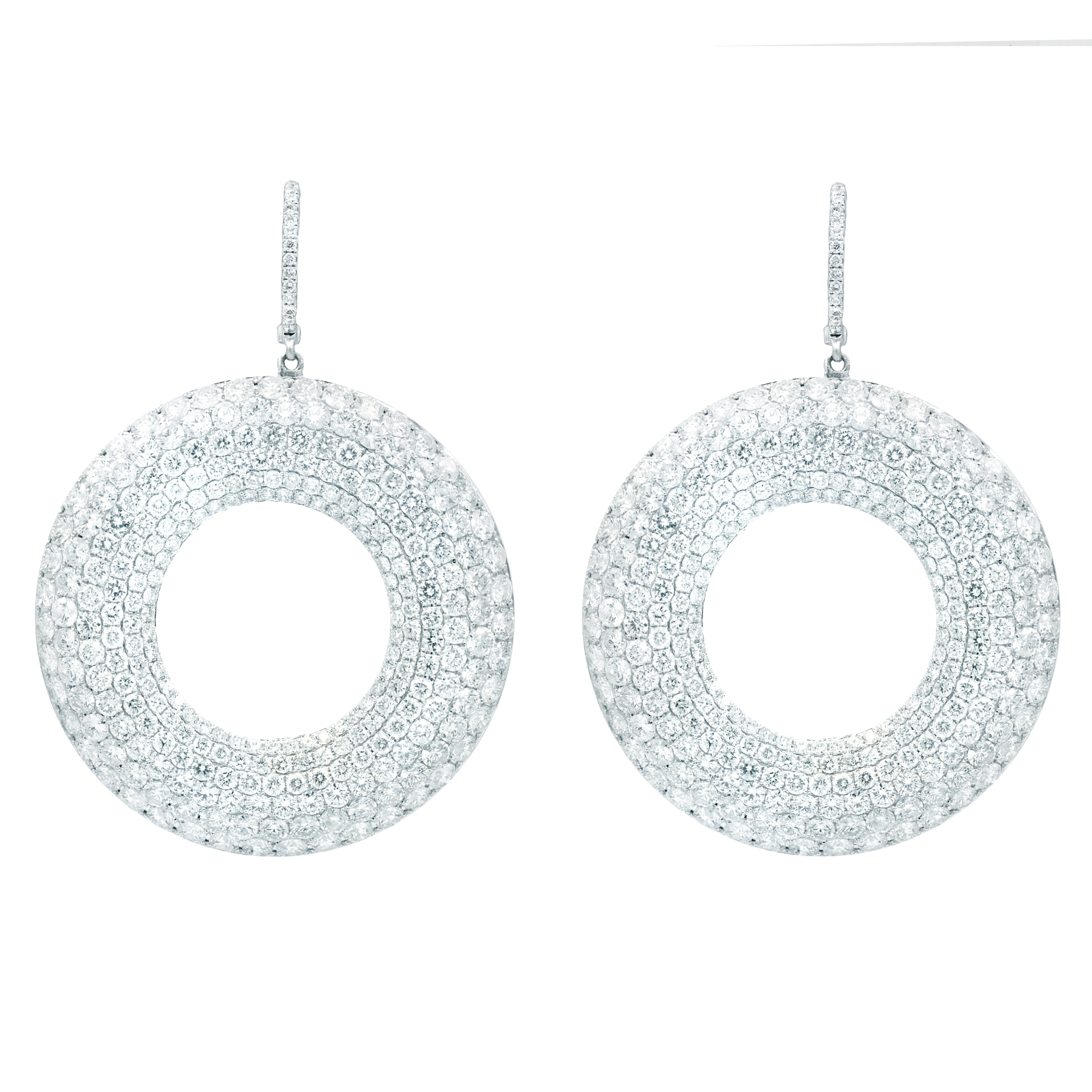 Micro-pave Round Drop Earrings