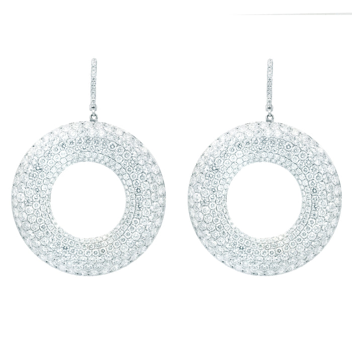 Micro-pave Round Drop Earrings
