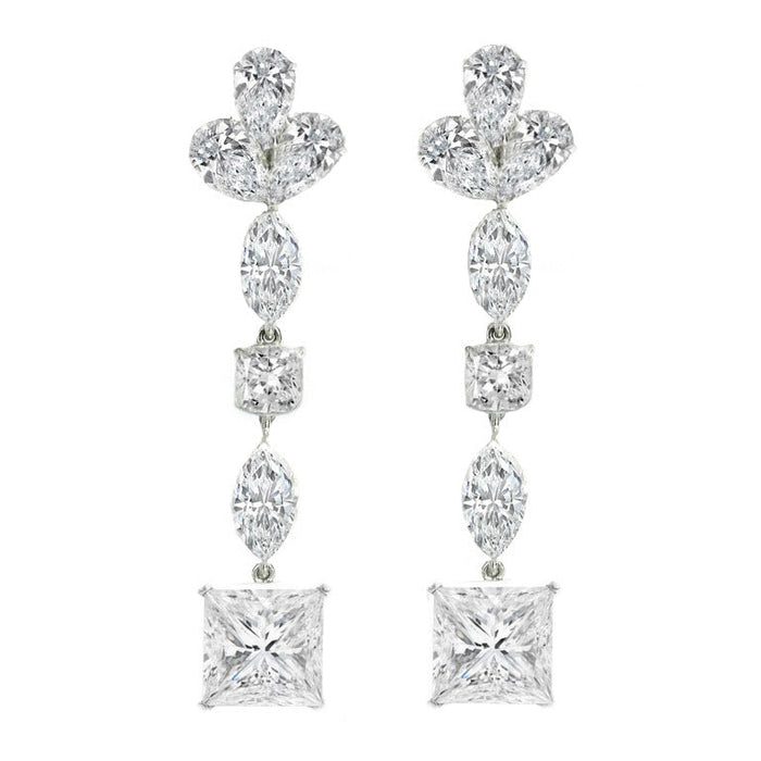 Multi Shaped Diamond Drop Earrings