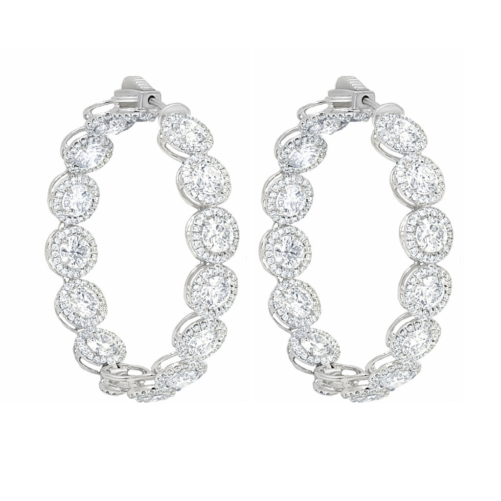 12.20cts Diamond Halo Hoops
