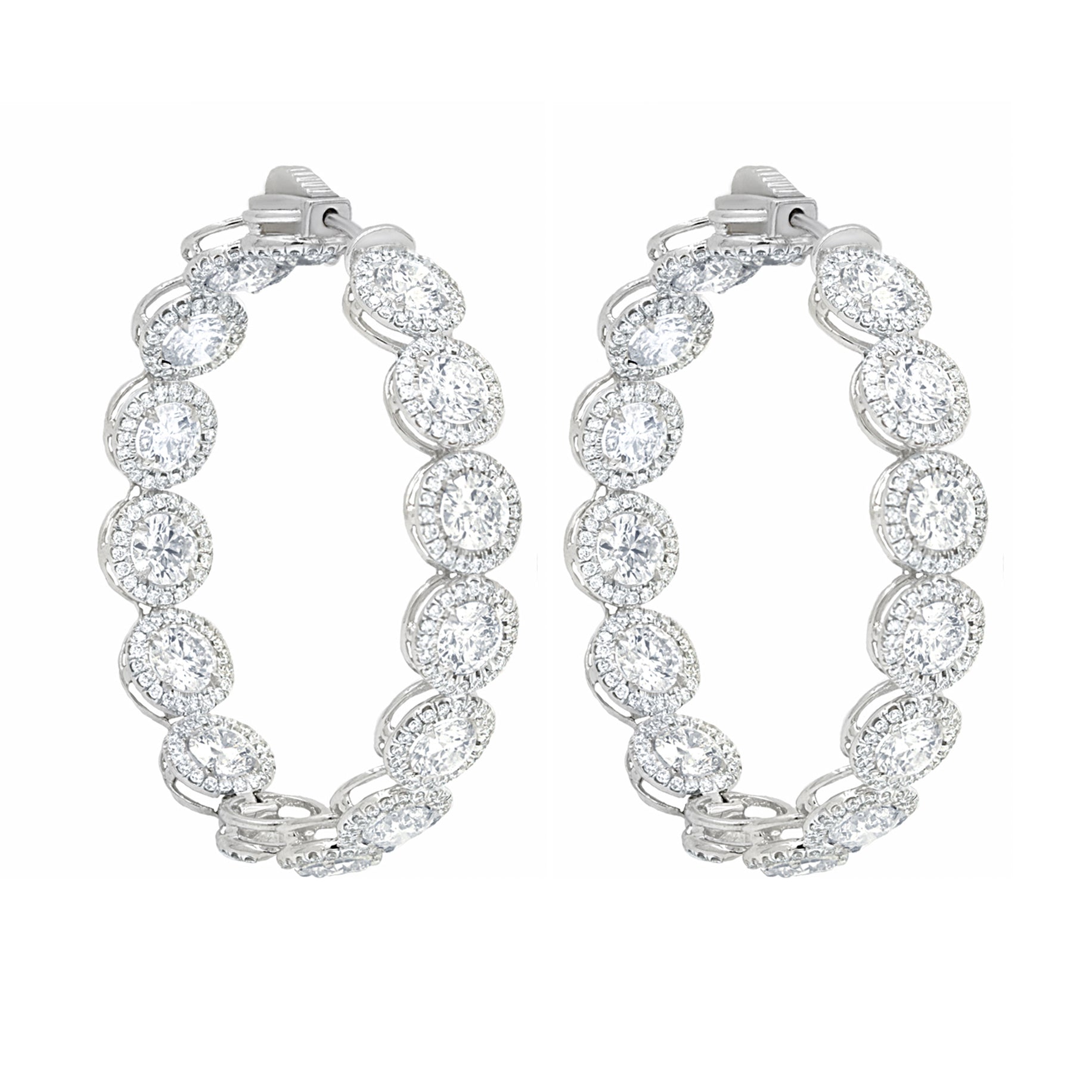 12.20cts Diamond Halo Hoops