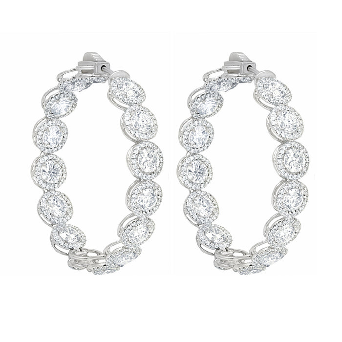 12.20cts Diamond Halo Hoops