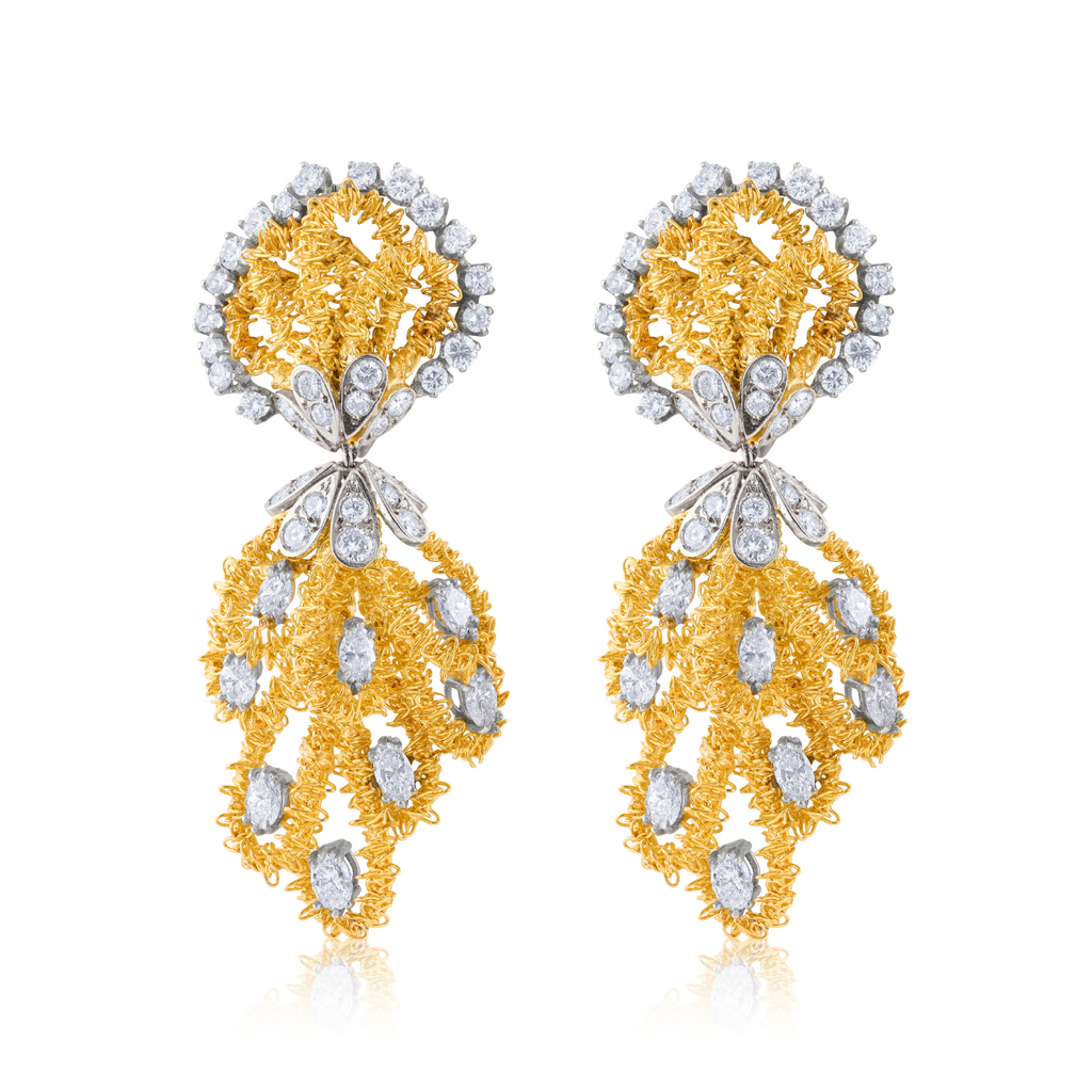 Gold Wire Diamond Earring